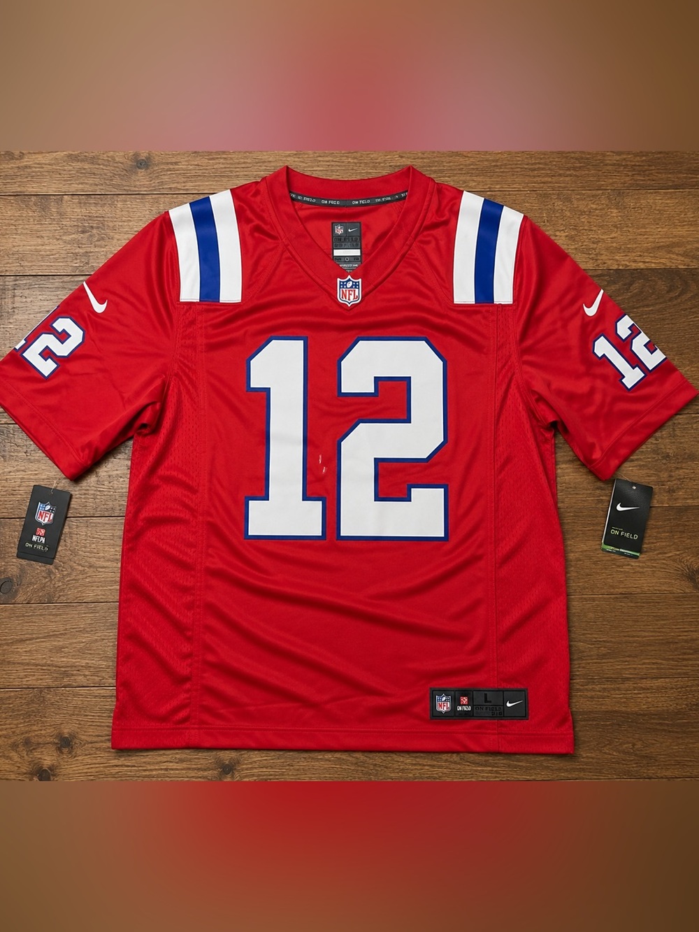 Nike NFL Tom Brady #12 New England Patriots On Field Red Jersey NWT Men’s Large